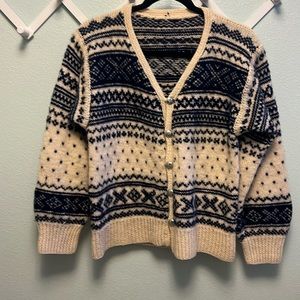Vintage Blue and Ivory Sweater Women’s S